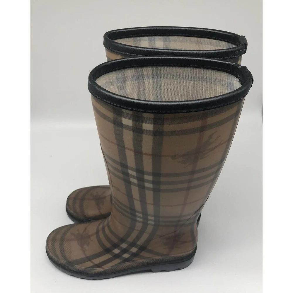 EUC Womens Burberry Nova Check Rain Boots Shoes Weather Designer US 8M EU Sz 39 - Picture 5 of 11
